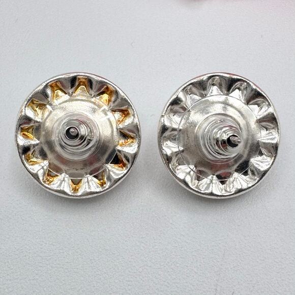 Vintage Rivoli Crystal Headlight Halo Stud Earrings High Wattage Sparkle Bridal - Picture 5 of 9